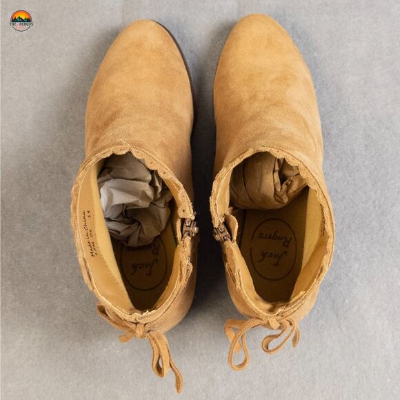 Jack Rogers Ankle Booties Brown Suede Classic Side Zip Cottage Women's Size 7.5M - Picture 7 of 13